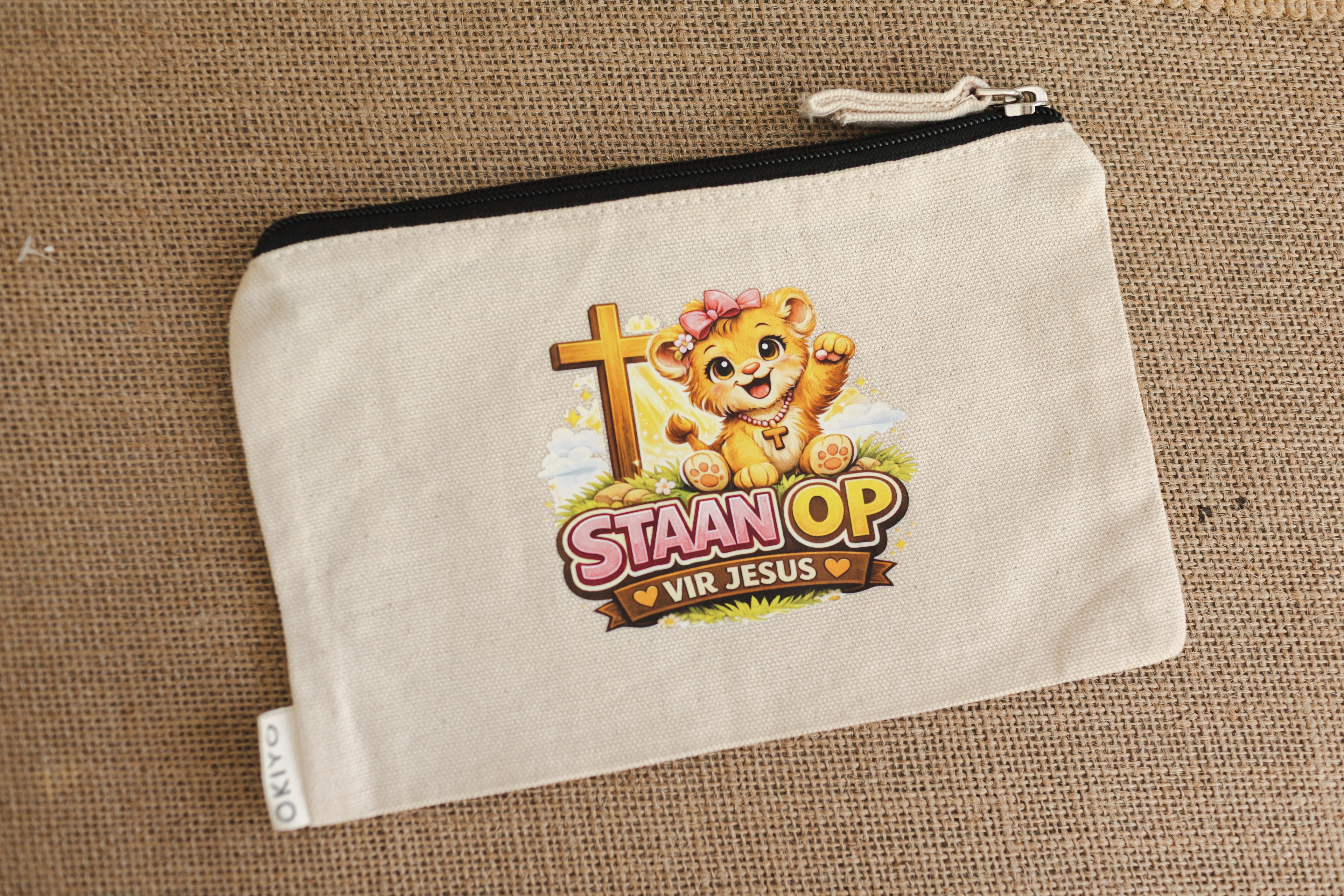 Kids Linen Pencil Case – “Staan Op vir Yeshua”