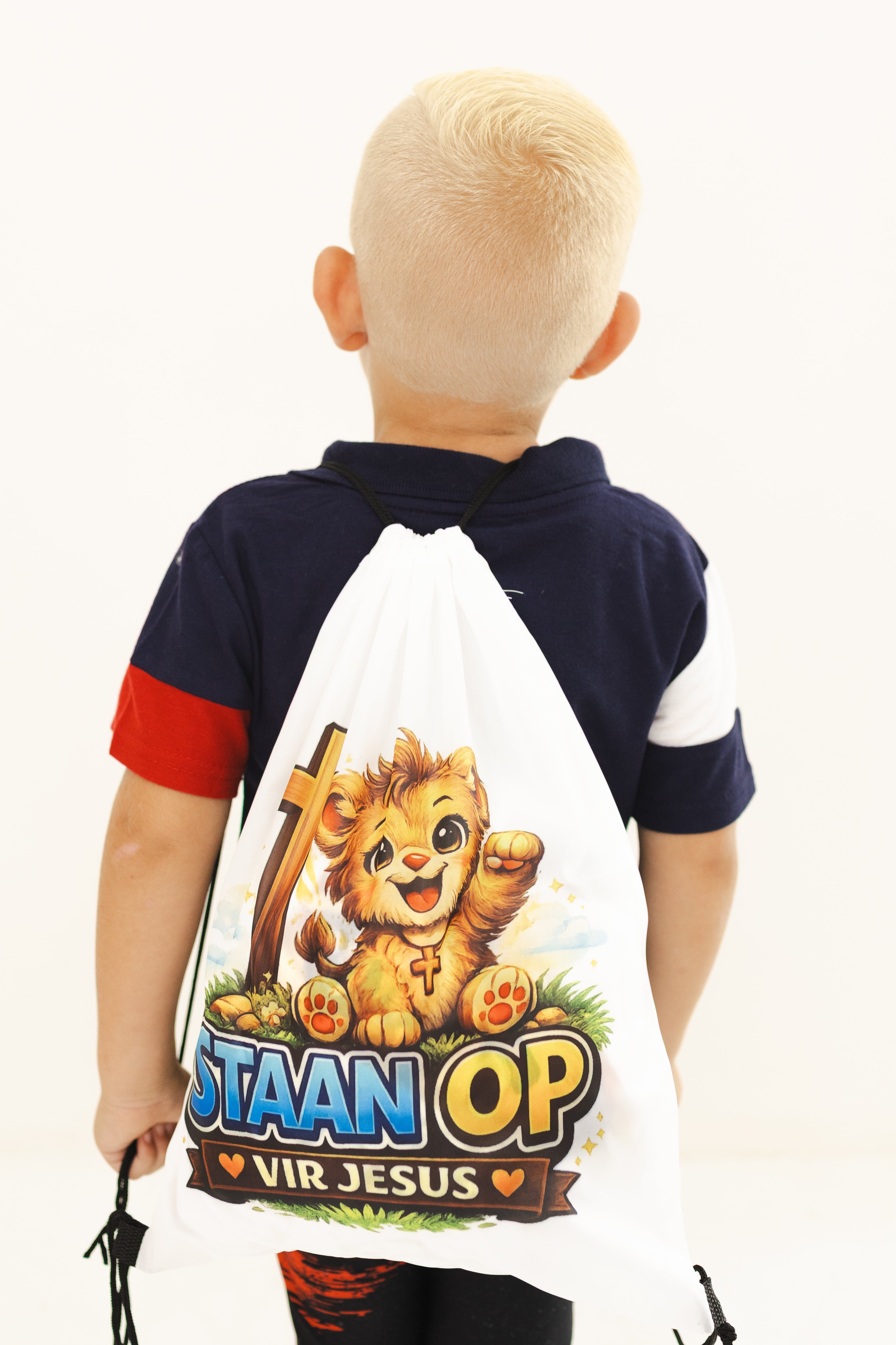 Kids Drawstring Bag – “Staan Op vir Jesus”