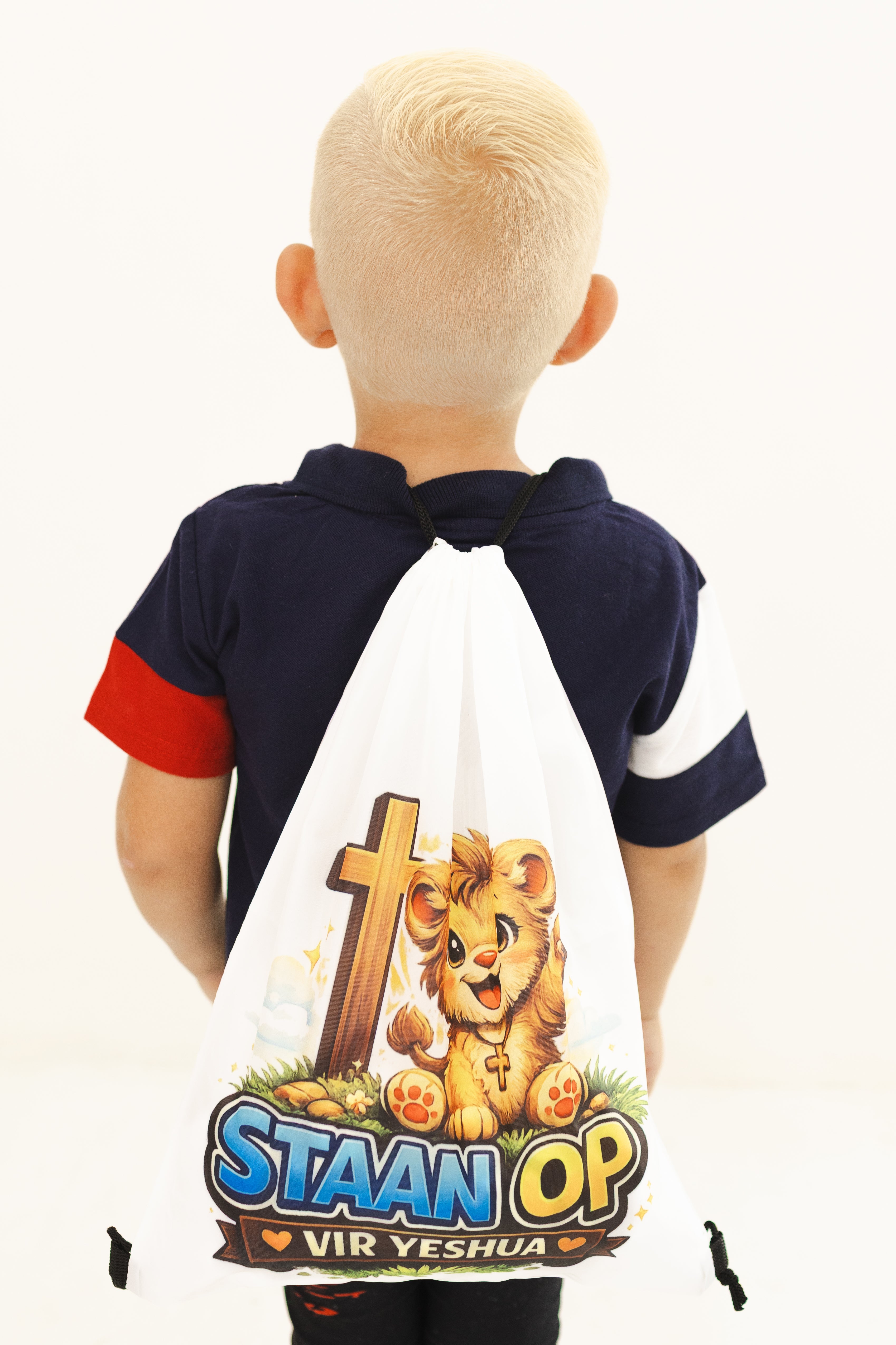 Kids Drawstring Bag – “Staan Op vir Yeshua”