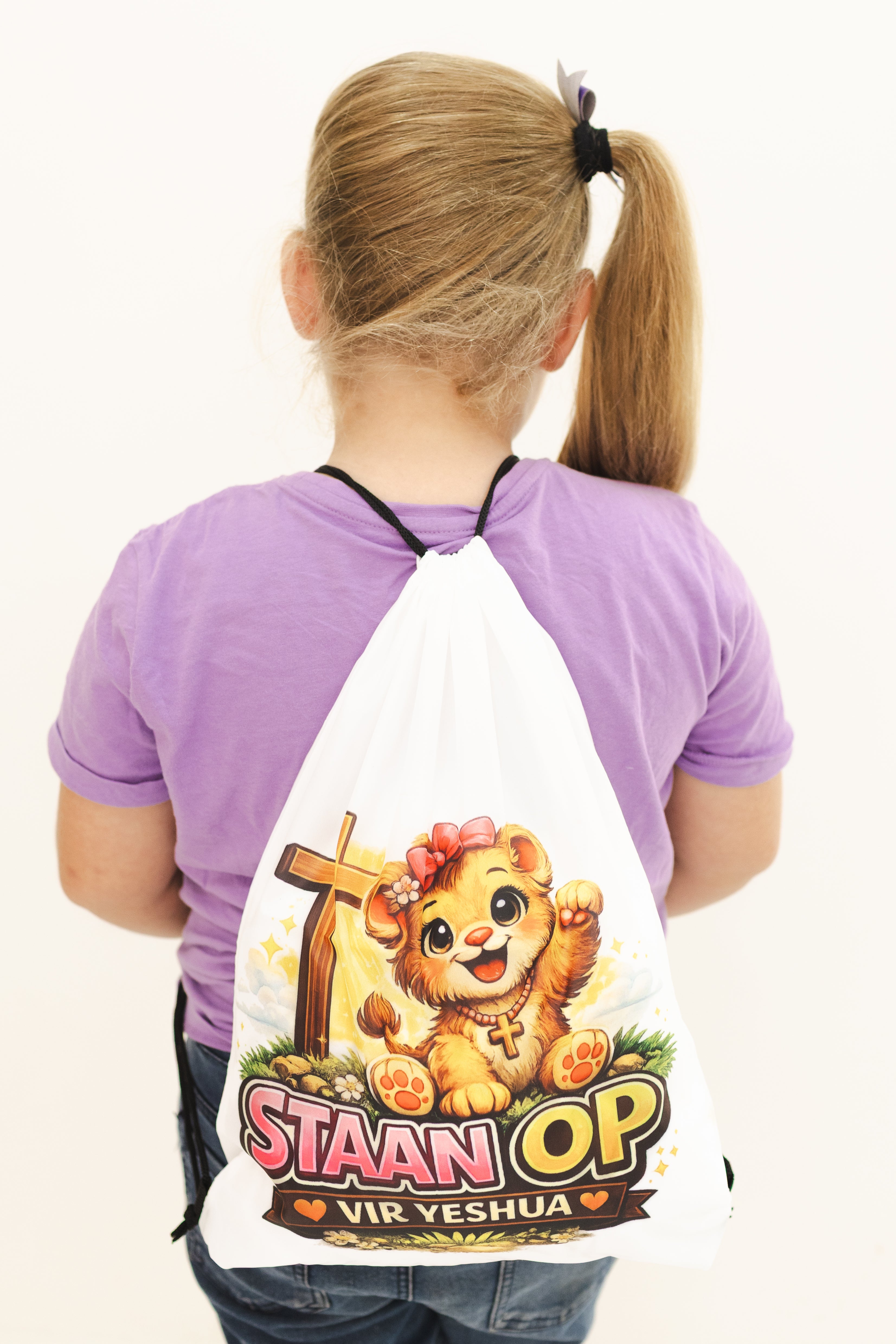 Kids Drawstring Bag – “Staan Op vir Yeshua”