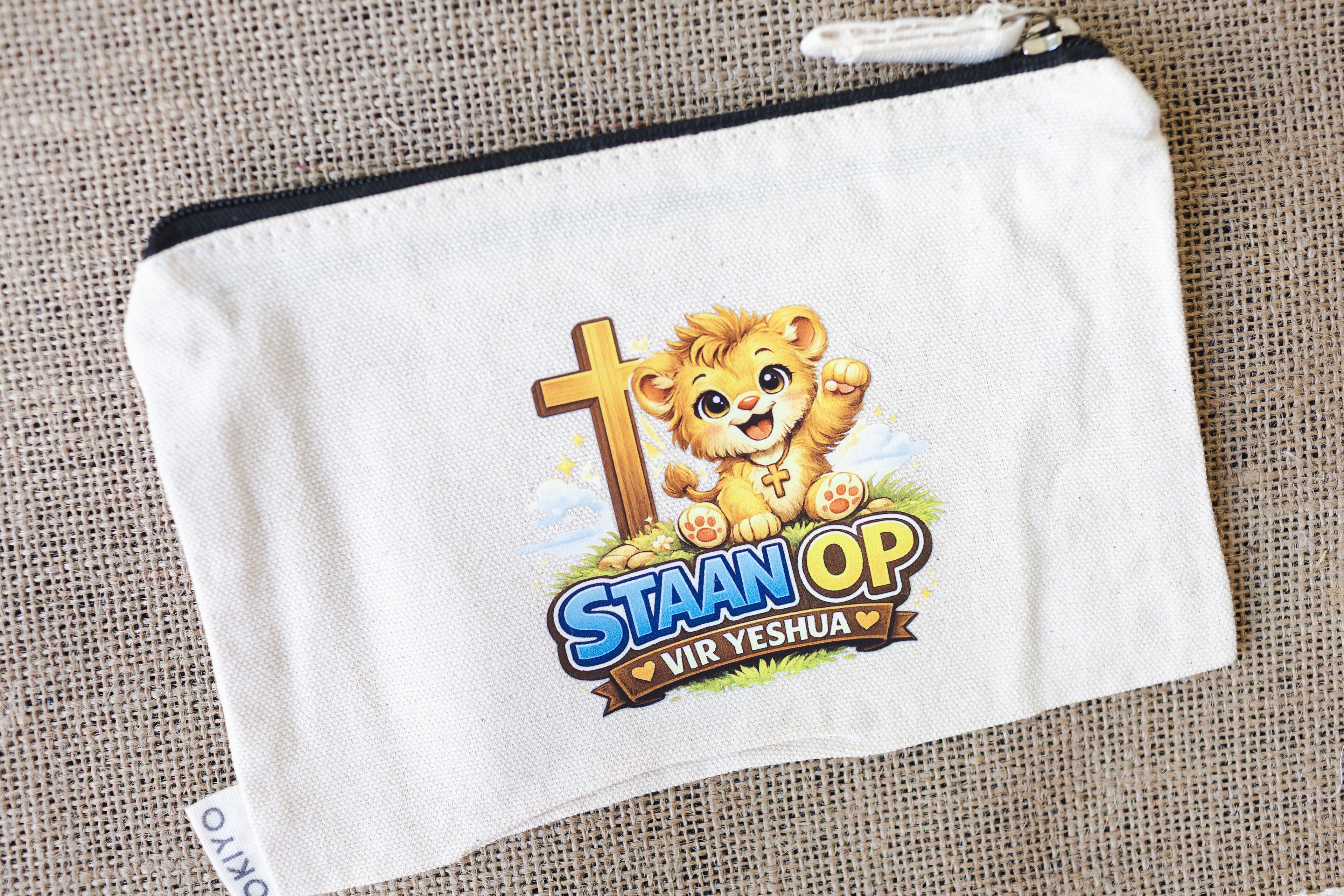 Kids Linen Pencil Case – “Staan Op vir Yeshua”