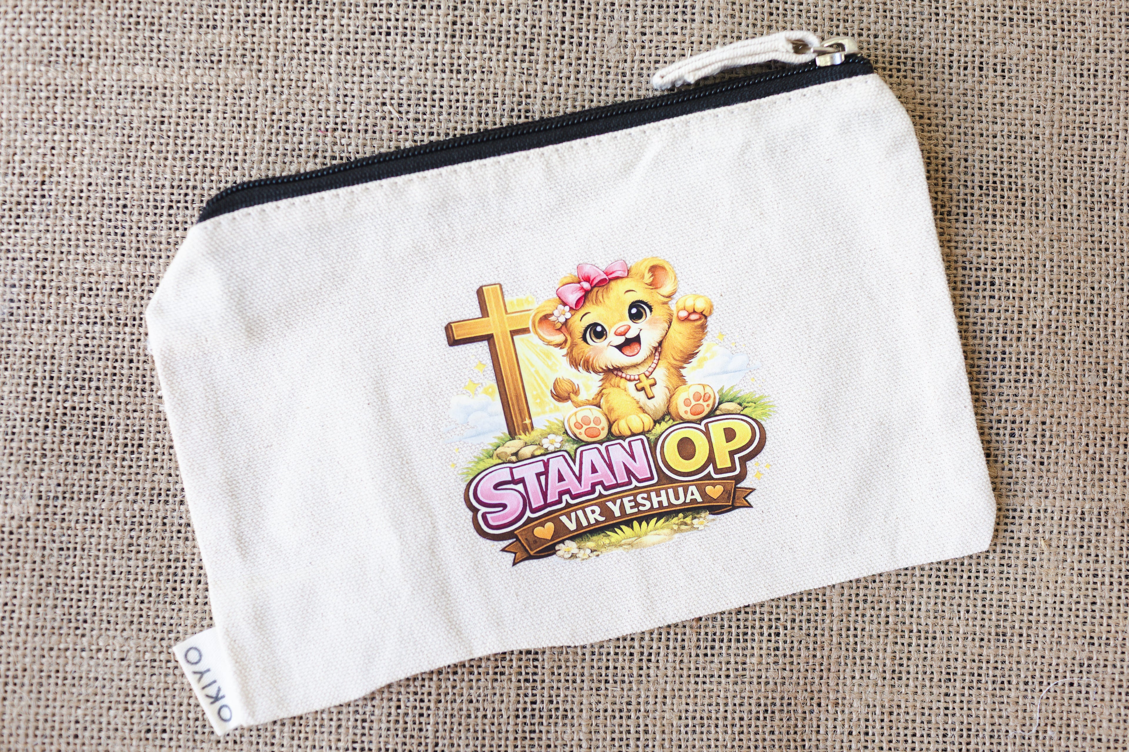Kids Linen Pencil Case – “Staan Op vir Yeshua”