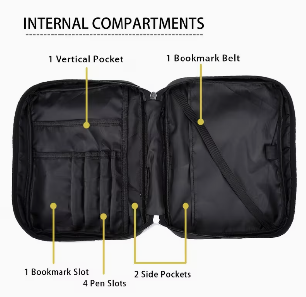 Cross Pattern Print Bible Bag Large Capacity Storage