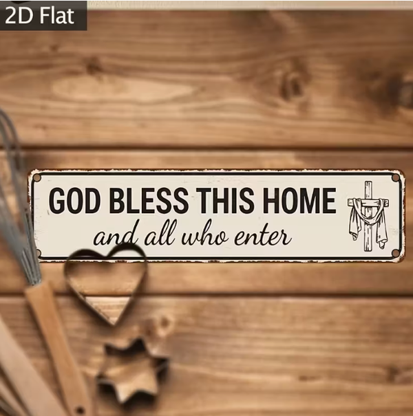Wall Art - "God Bless This House and All Who Enter"