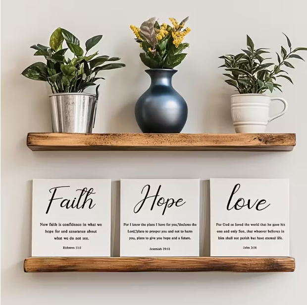 Three-Piece - Faith Hope and Love Bible Verse - PVC Sign
