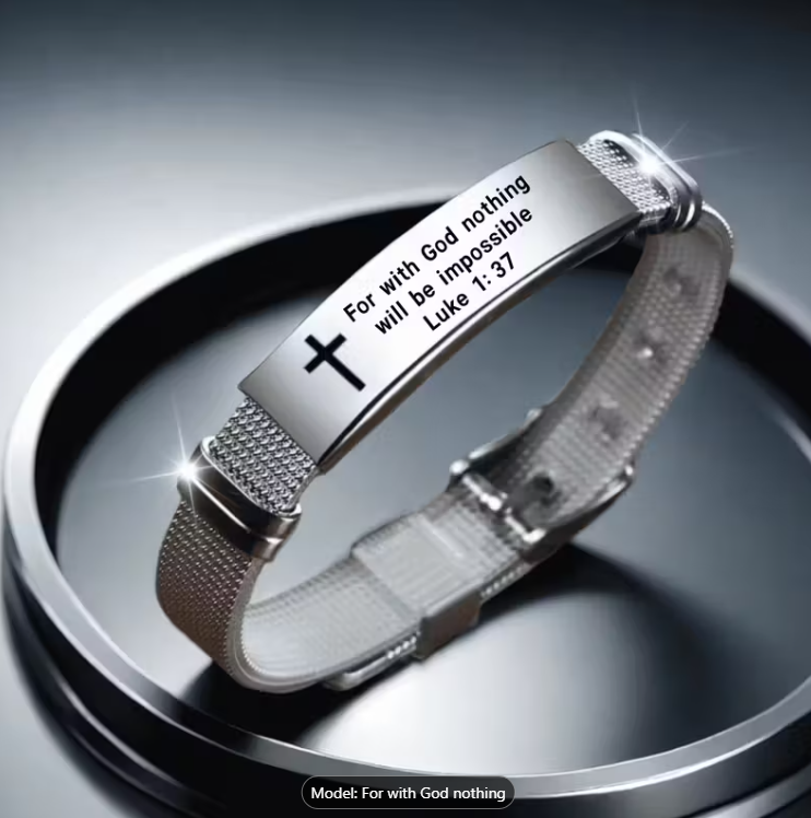 Adjustable Bible Verse Bracelet - Matthew 19:26