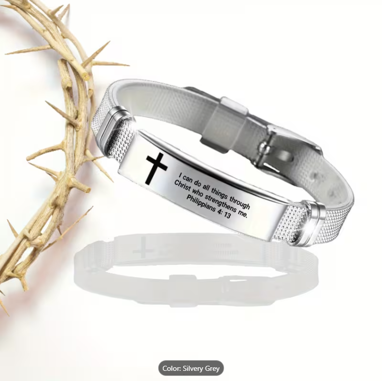 Stainless Steel Bracelet - "I Can Do All Things.."
