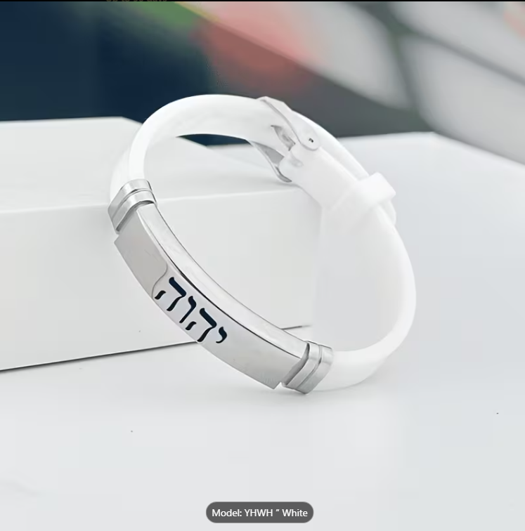 Bracelet - YHVH Stainless Steel and White Silicone