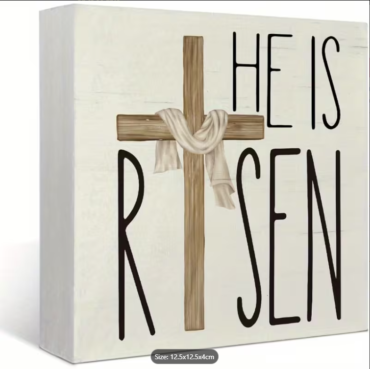 Religious Decor "He is Risen" Sign x 5